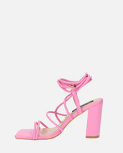 MARISOL - sandali con tacco rosa con lacci