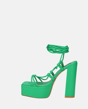 NADITZA - sandali con tacco alto e lacci in ecopelle verde