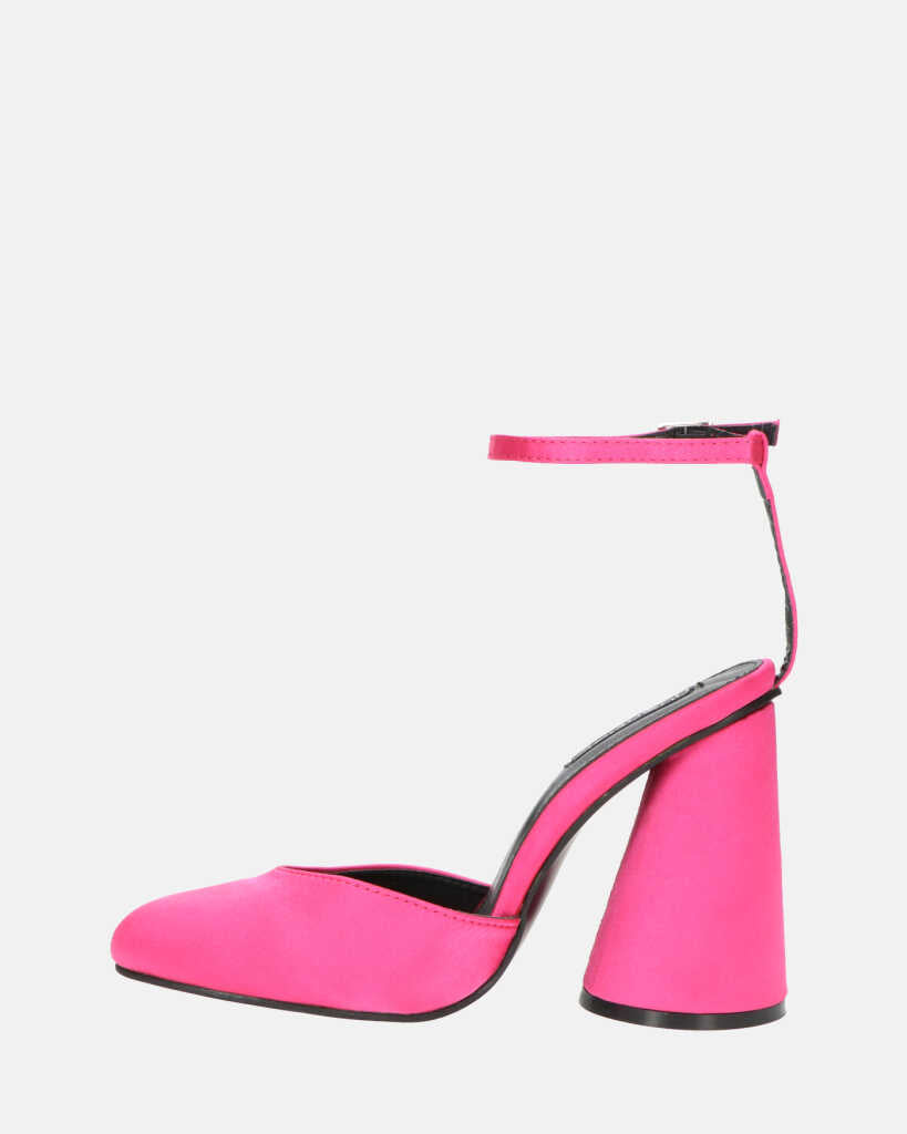 MAYBELLE - sandali in lycra fucsia con tacco cilindrico