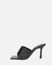 GABY - talon aiguille noir avec bande et coutures