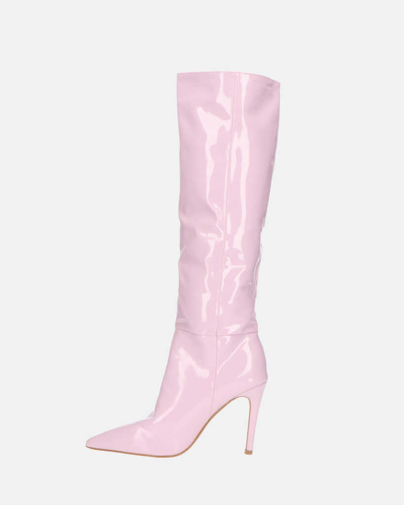 LOLY - stivale con tacco in glassy violetto