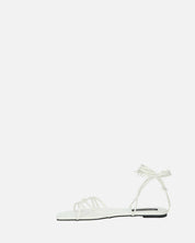 NECLA - sandalo basso bianco infradito con lacci