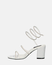 COBY - tacchi alti argento con gemme e spirale