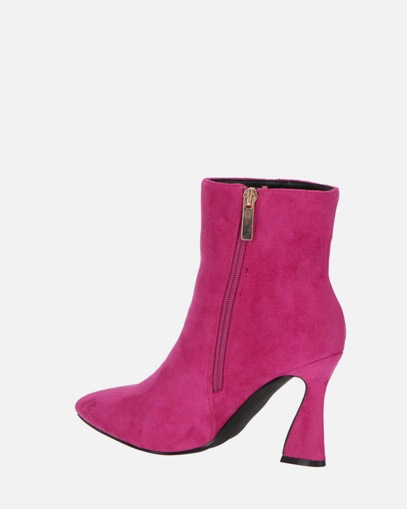 SMILLA - stivaletti in camoscio fucsia con cerniera