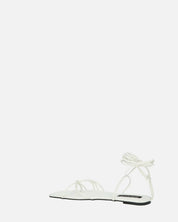 NECLA - sandalo basso bianco infradito con lacci