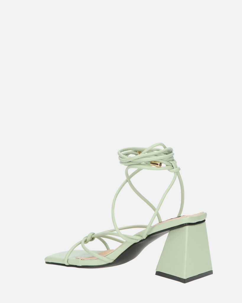 MELISA - sandali con lacci in ecopelle verde