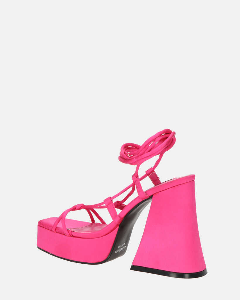 LORINA - sandali con tacco e platform in lycra rosa