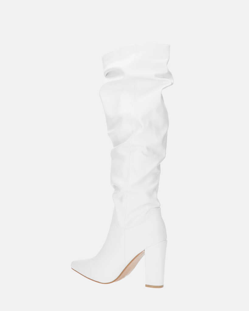 JONITTA - stivale alto con tacco bianco