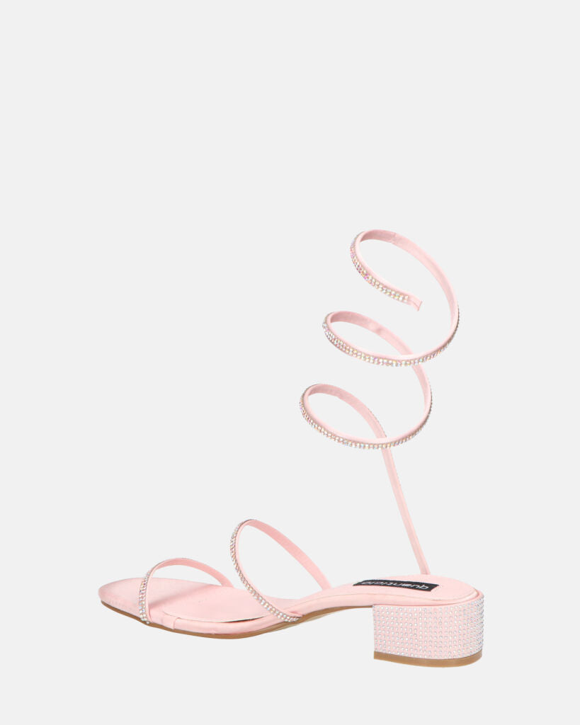 NATALIYA - sandales rosee plates à spirale
