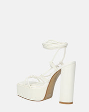 NADITZA - sandali con tacco alto e lacci in ecopelle bianca