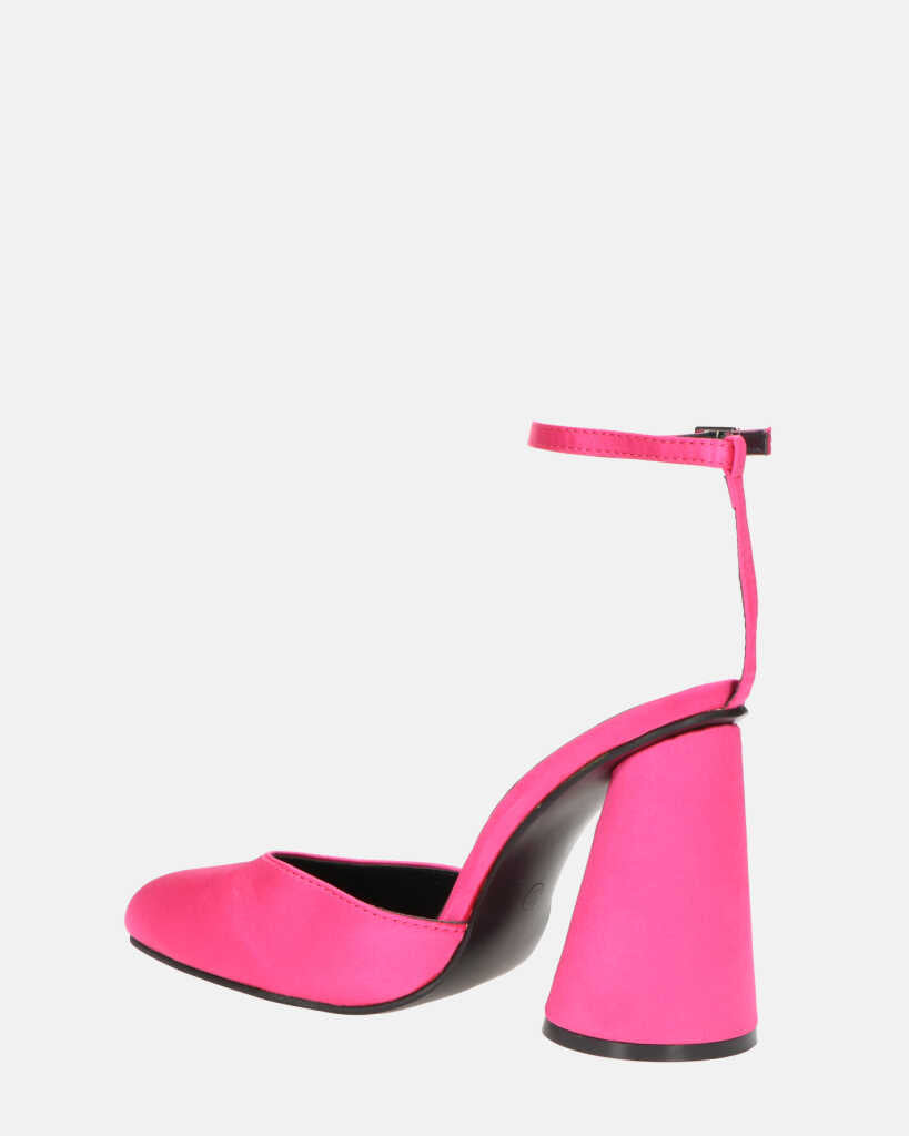 MAYBELLE - sandali in lycra fucsia con tacco cilindrico