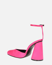 MAYBELLE - sandali in lycra fucsia con tacco cilindrico
