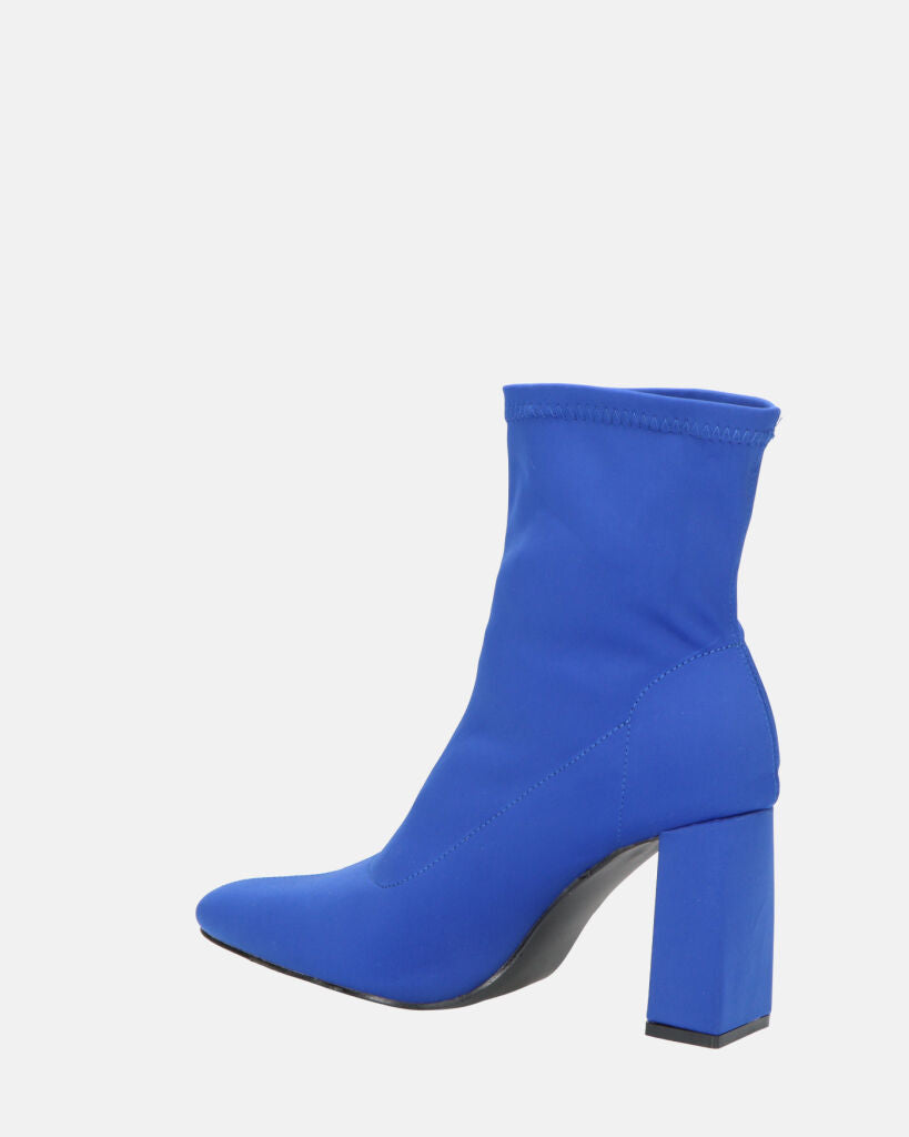 MARGOT - stivaletti in lycra blu con tacco