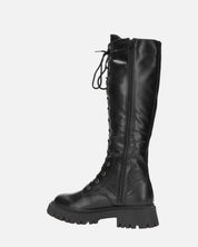 ELLE - stivale in ecopelle nera con lacci