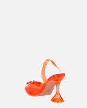 CONSUELO - tacchi in perspex arancioni con decorazioni in punta