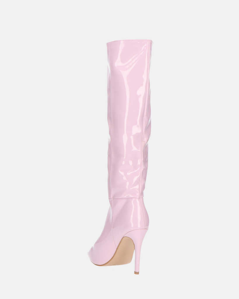 LOLY - stivale con tacco in glassy violetto