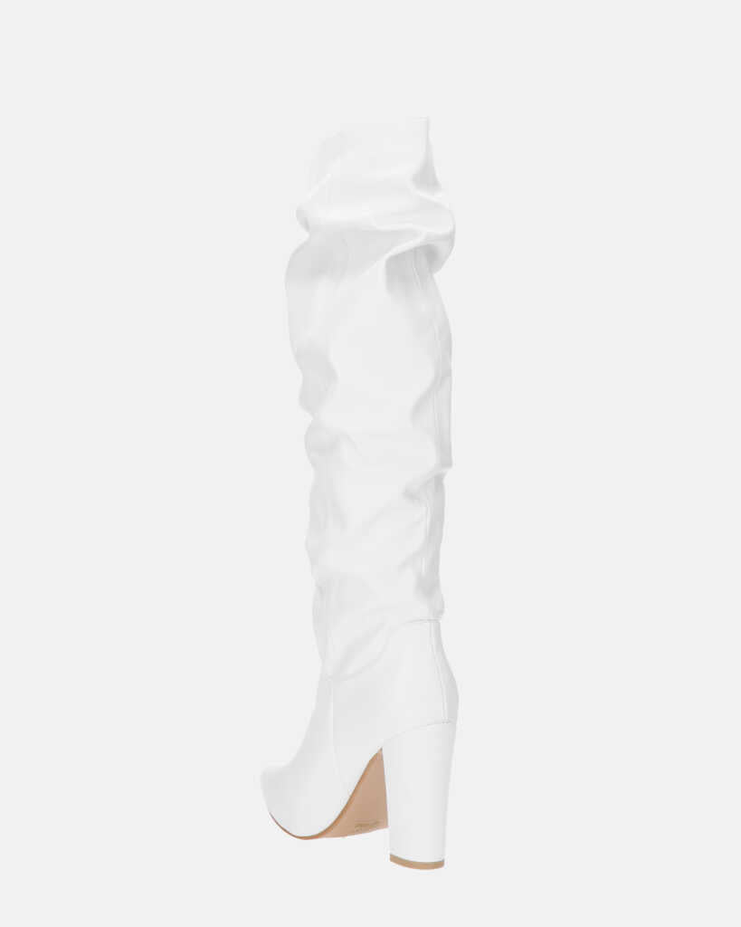 JONITTA - stivale alto con tacco bianco