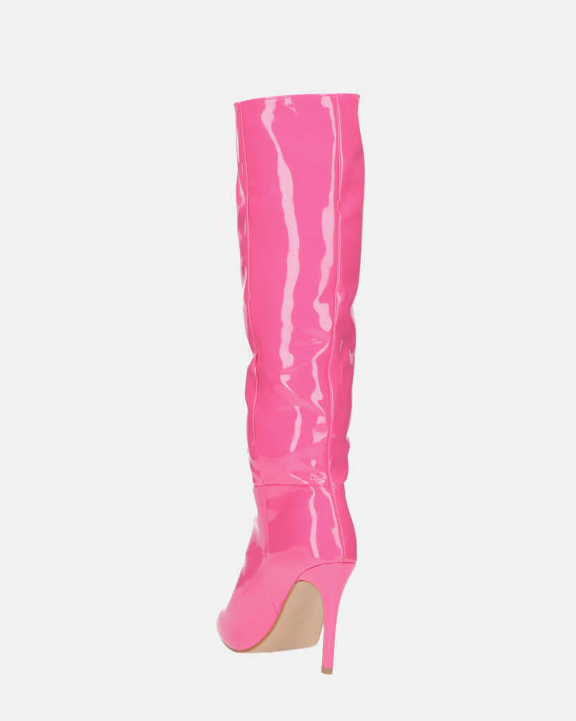 LOLY - stivale con tacco in glassy fuchsia