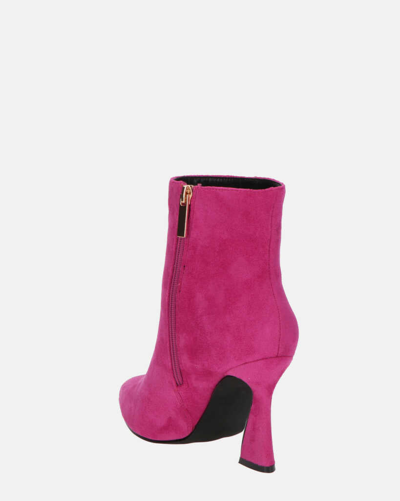 SMILLA - stivaletti in camoscio fucsia con cerniera