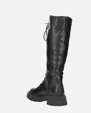 ELLE - stivale in ecopelle nera con lacci