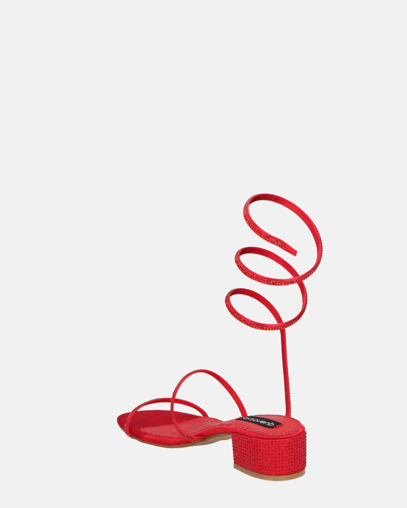 NATALIYA - sandali bassi rossi con spirale