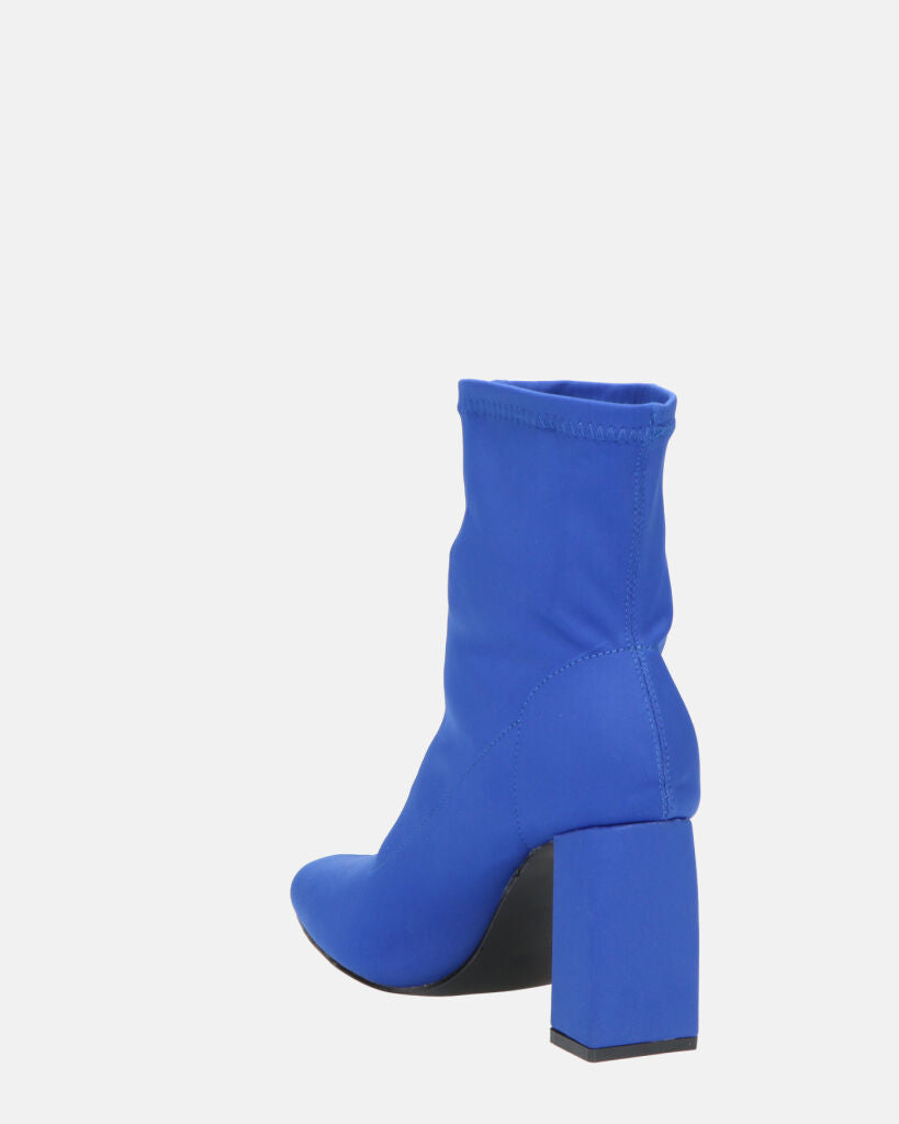MARGOT - stivaletti in lycra blu con tacco