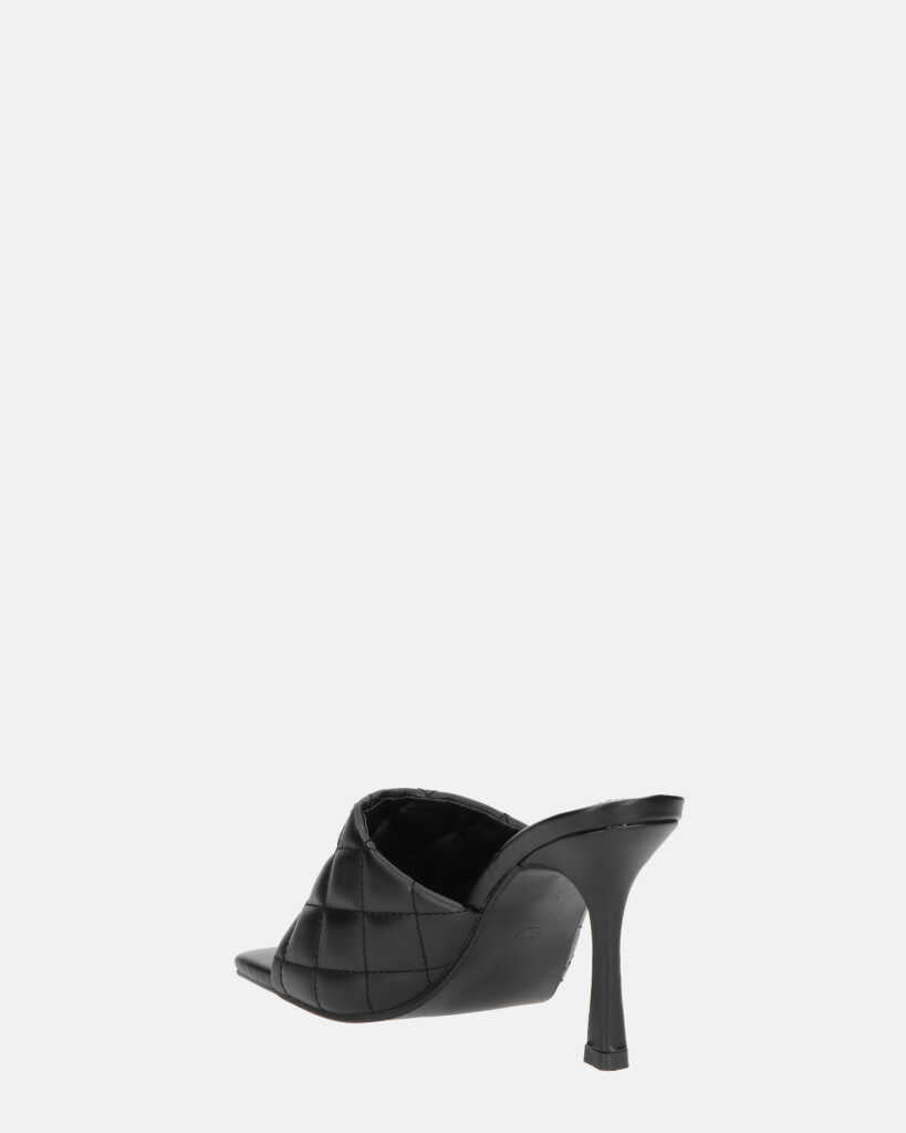 GABY - talon aiguille noir avec bande et coutures