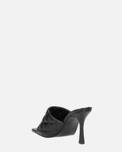 GABY - talon aiguille noir avec bande et coutures