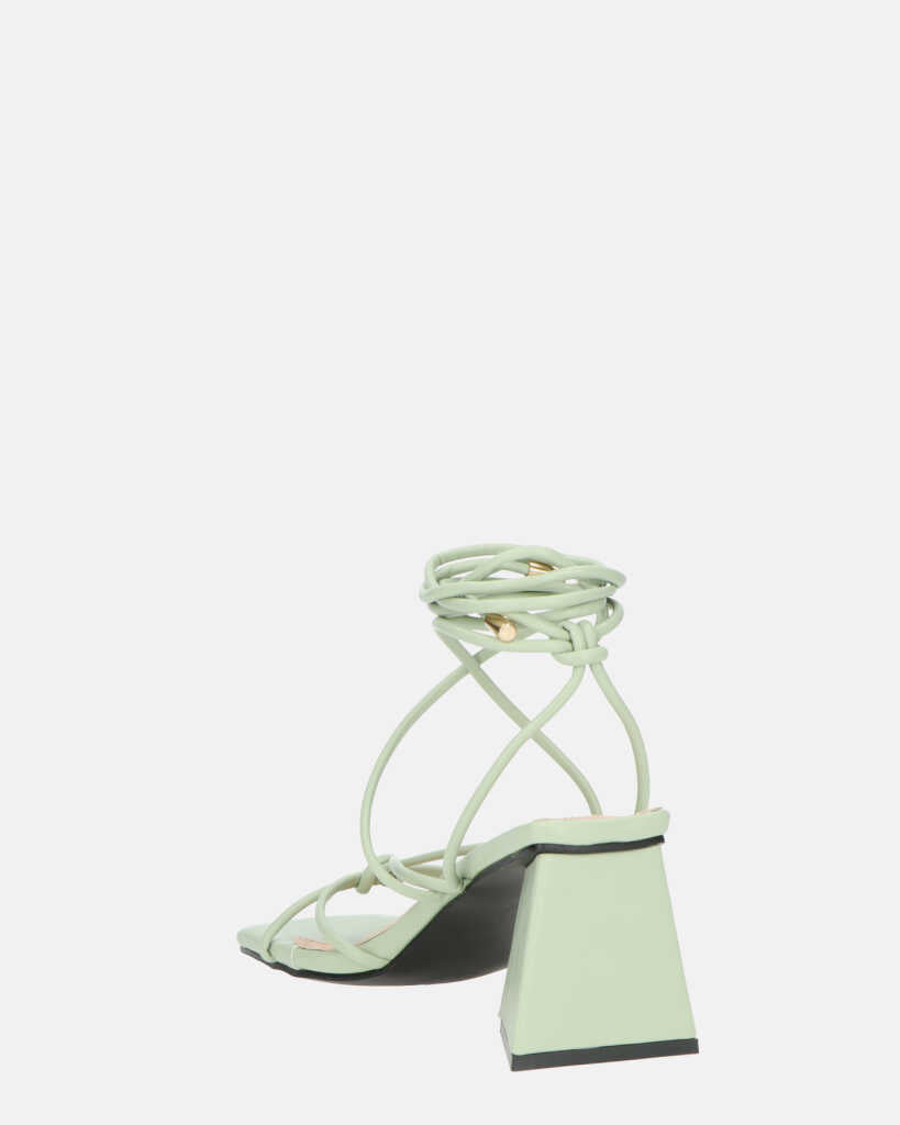 MELISA - sandali con lacci in ecopelle verde