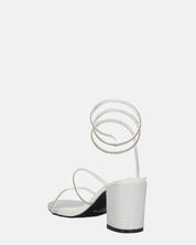 COBY - tacchi alti argento con gemme e spirale