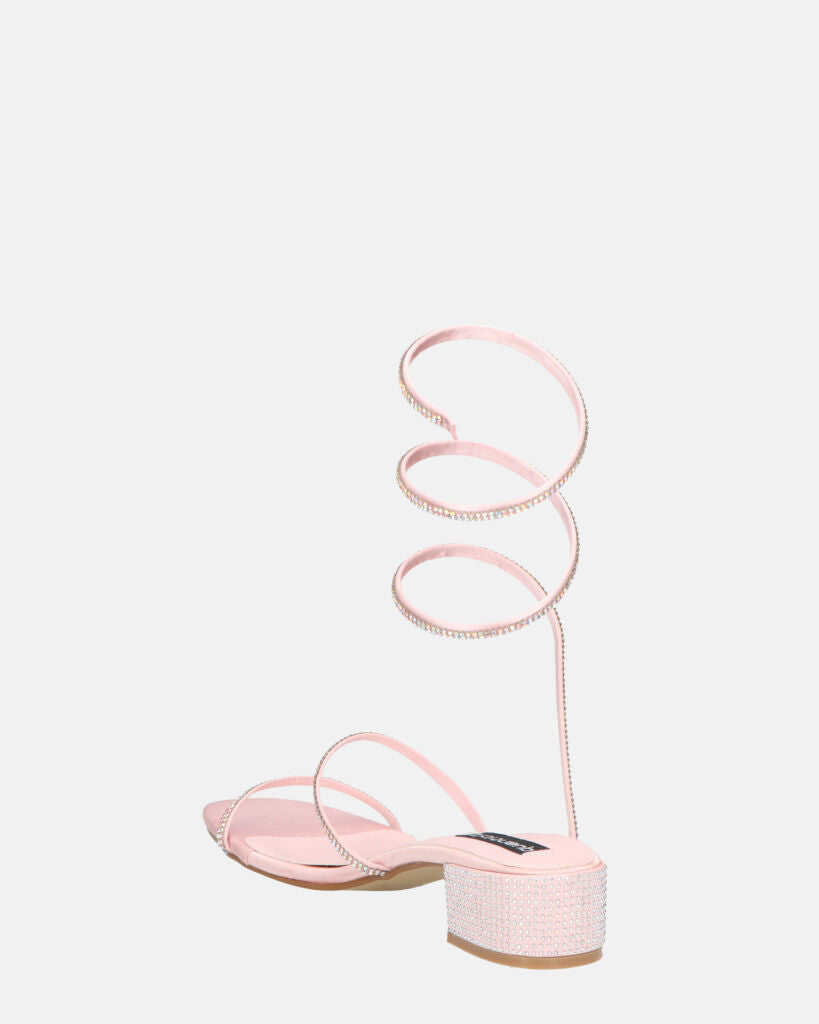 NATALIYA - sandales rosee plates à spirale