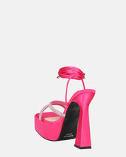 BIRGIT - sandali il satin fucsia con gemme
