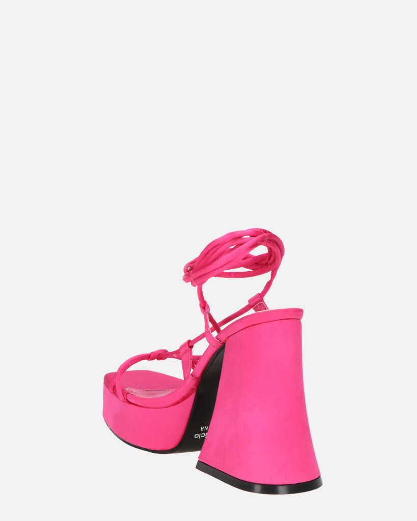LORINA - sandali con tacco e platform in lycra rosa