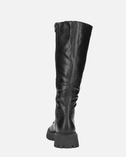 ELLE - stivale in ecopelle nera con lacci