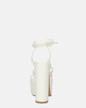 NADITZA - sandali con tacco alto e lacci in ecopelle bianca