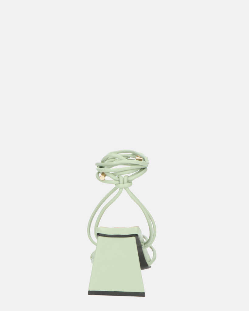 MELISA - sandali con lacci in ecopelle verde