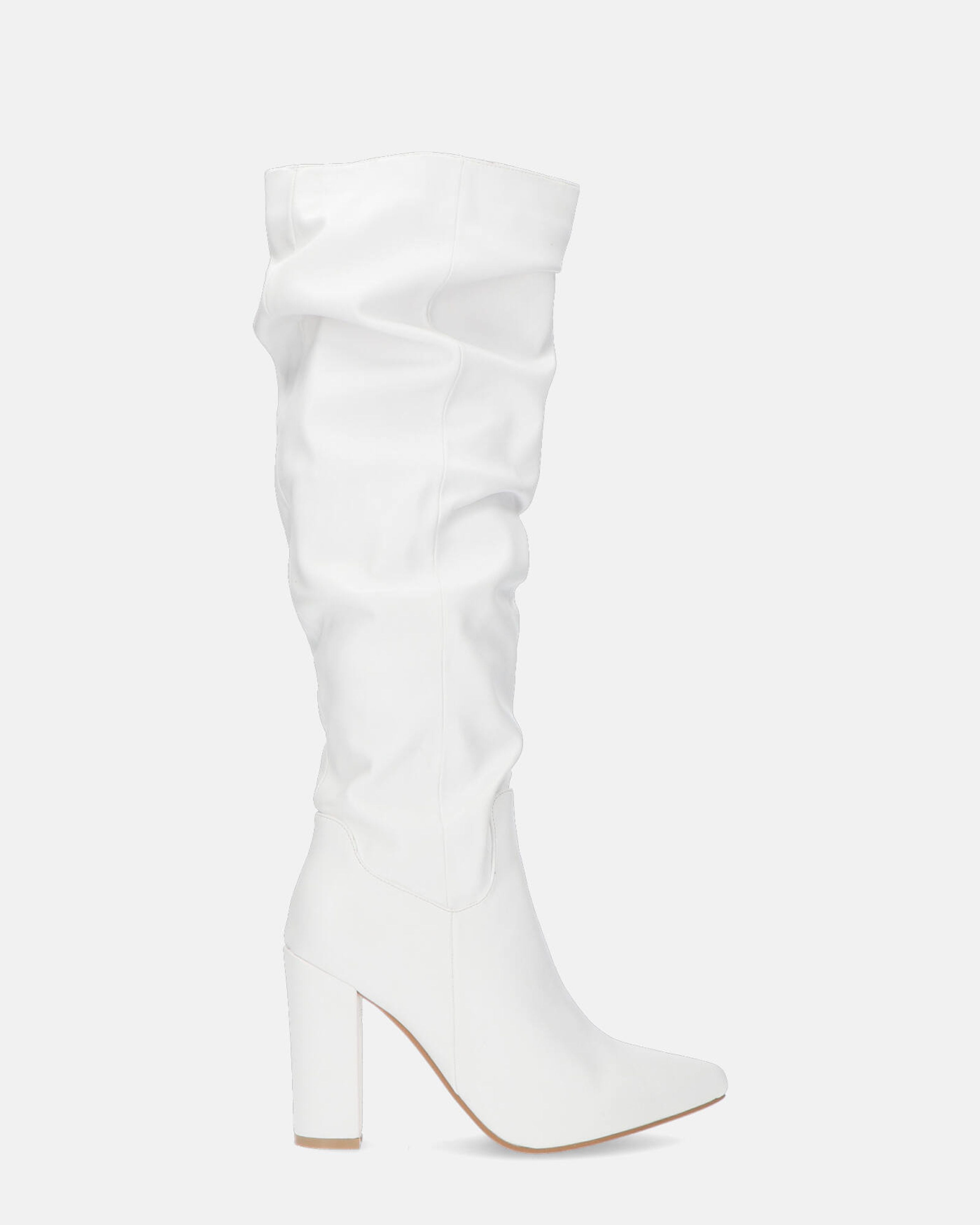 JONITTA - stivale alto con tacco bianco