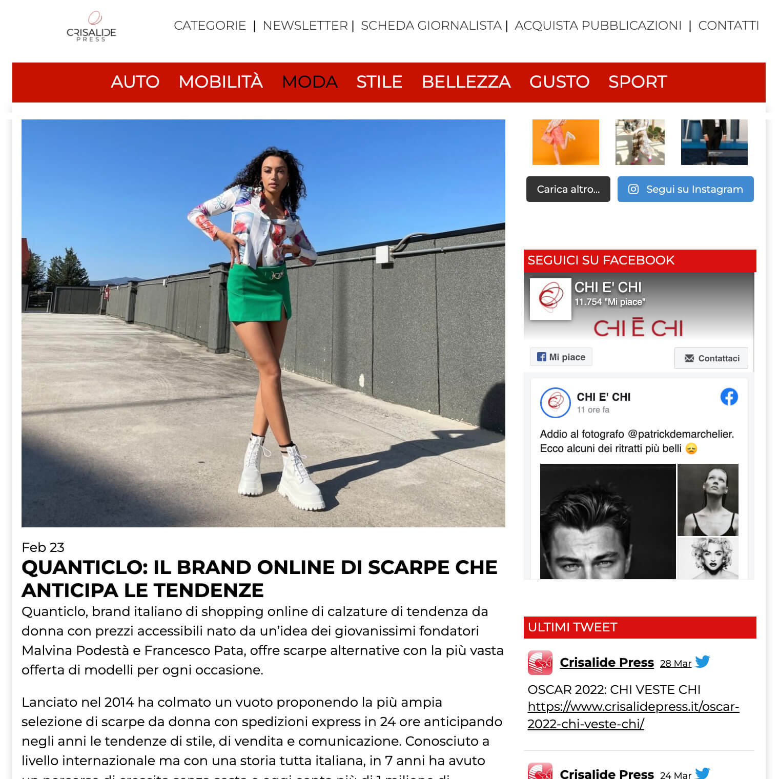CRISALIDE PRESS - il brand online di scarpe che anticipa le tendenze