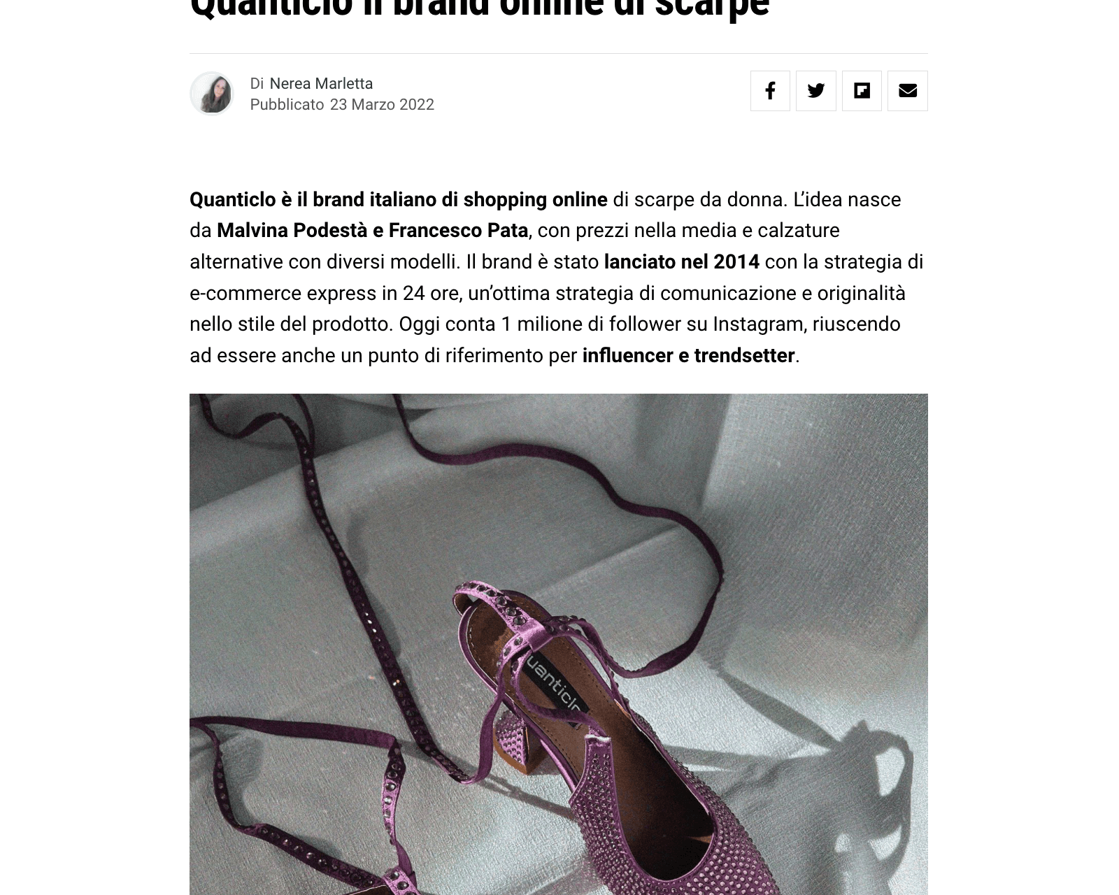 TRAMEETECH - Quanticlo il brand online di scarpe