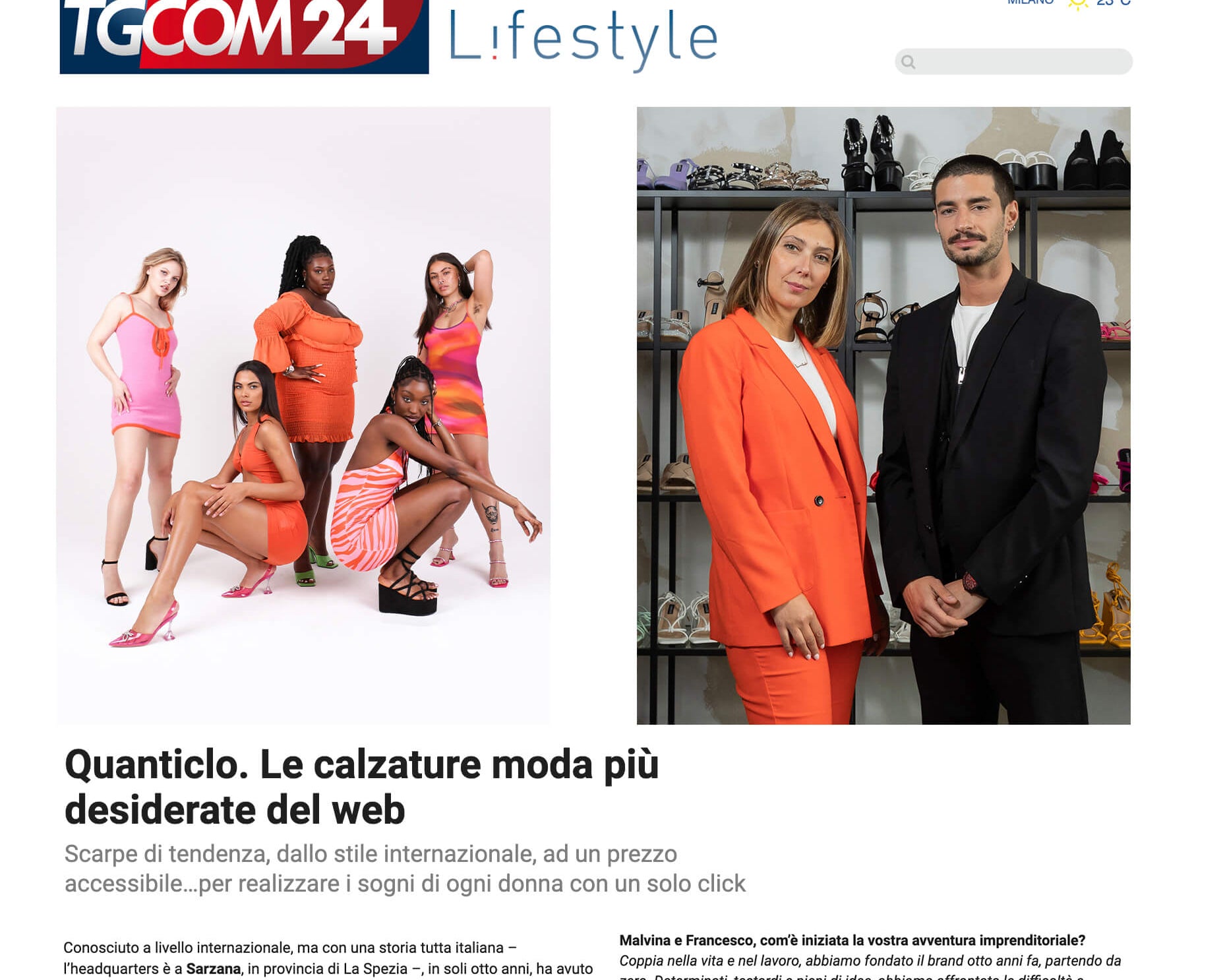 TGCOM24 - Quanticlo. Le calzature moda più desiderate del web.