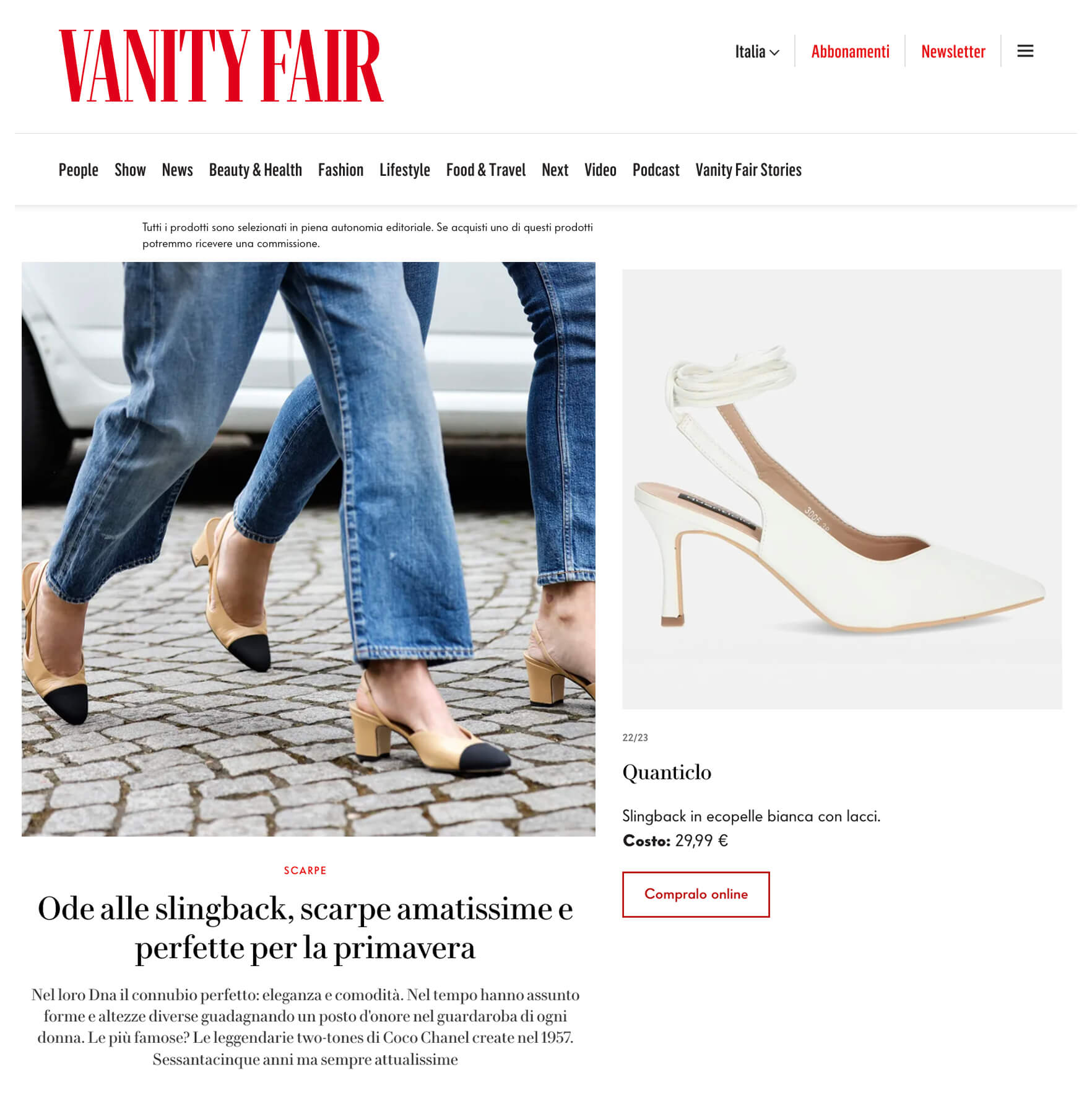 VANITY FAIR -  Ode alle slingback, scarpe amatissime e perfette per la primavera