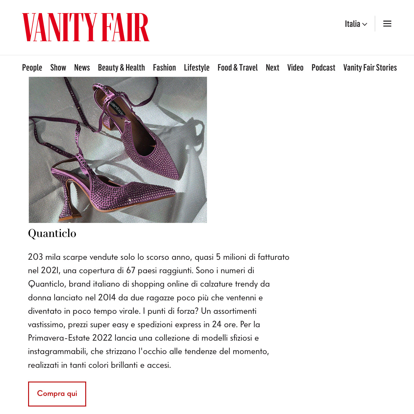 VANITY FAIR -  Un assortimenti vastissimo, prezzi super easy e spedizioni express in 24 ore