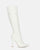 KAYLA - stivali alti con tacco in PU bianco e cerniera laterale