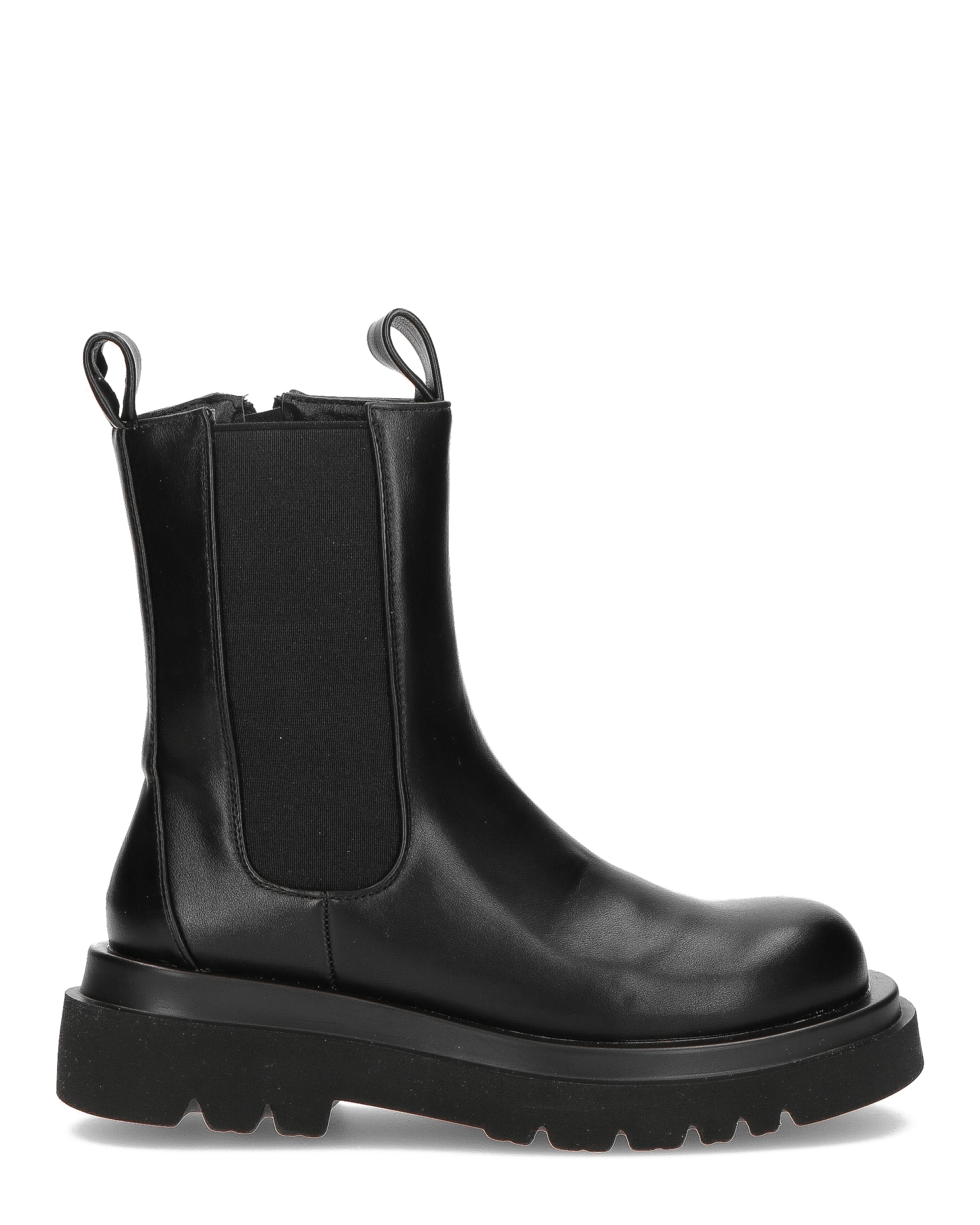 FEBE - chaussures noires avec élastique en simili cuir