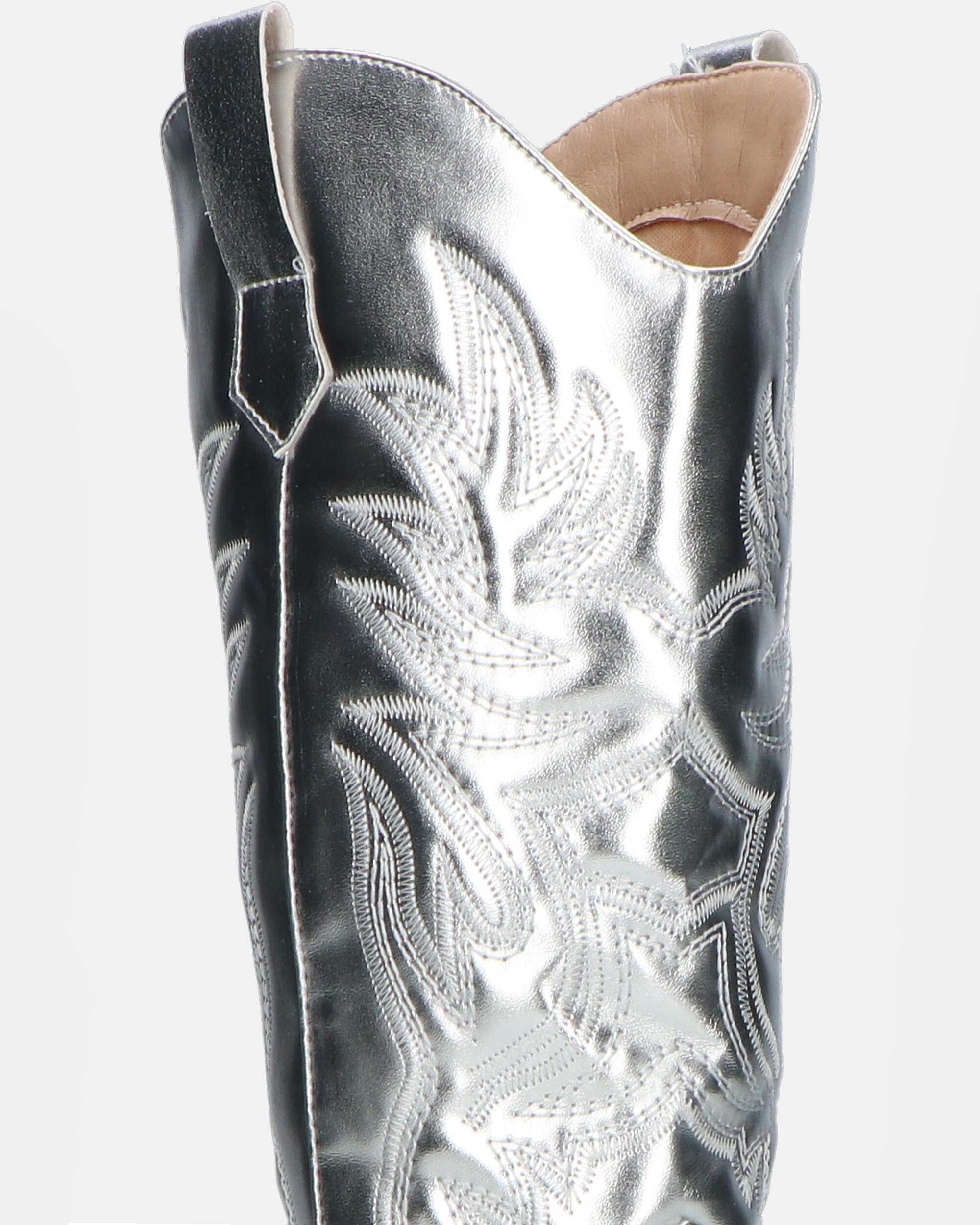 VITA - stivali camperos in glassy argento