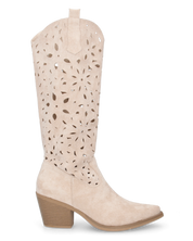 JADY - stivali camperos beige chiaro con gambale traforato