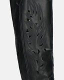 SIRIA - camperos neri in ecopelle con decorazioni sul gambale
