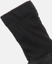 SHIMMER - collant glitter argento nero con pois neri