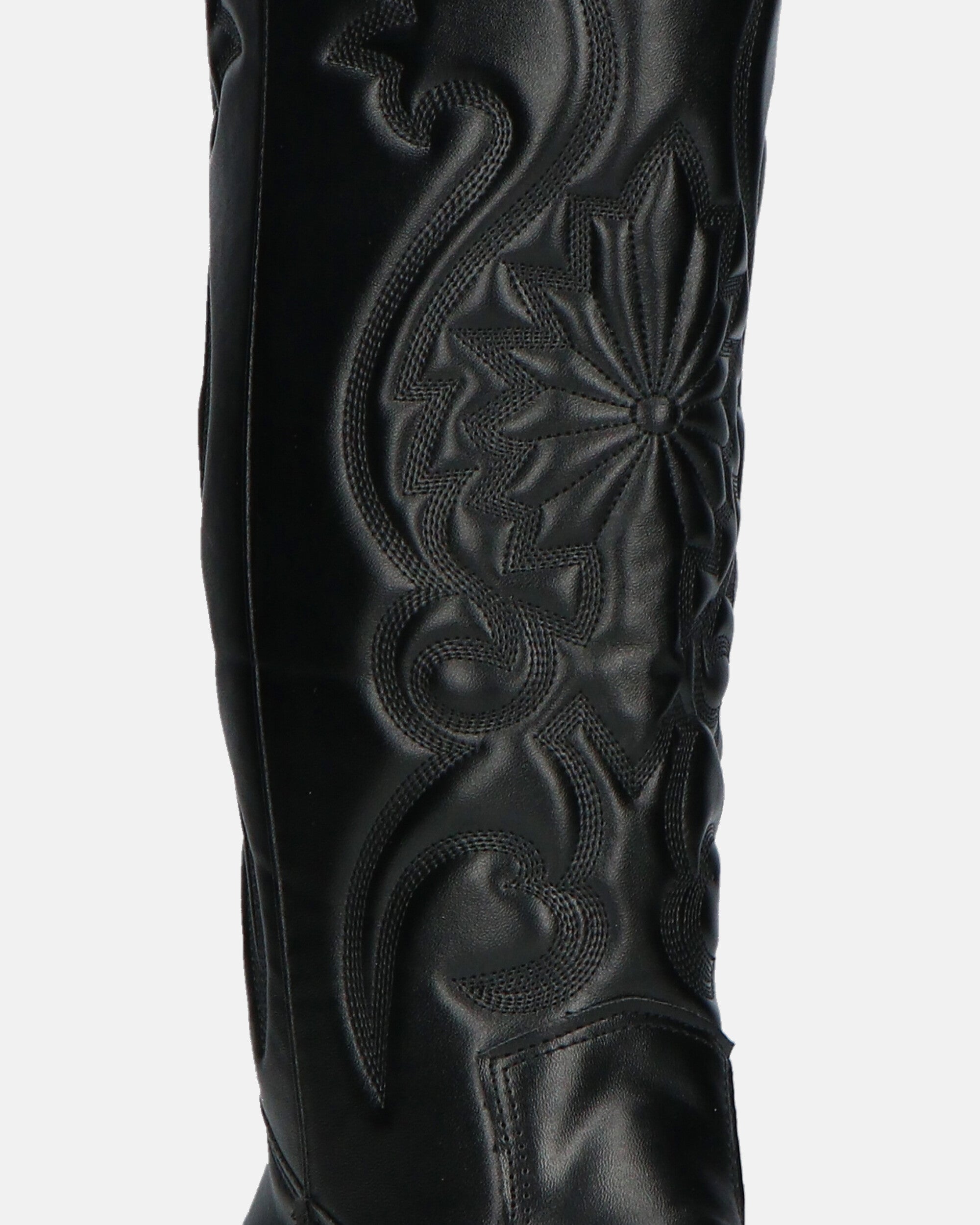 MIYA - stivali camperos con disegni neri e cerniera laterale