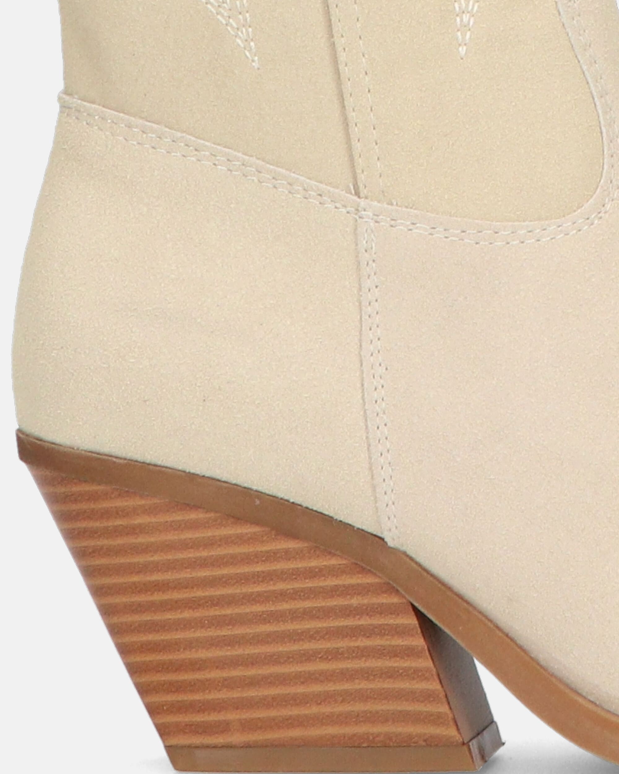 SIRIA - camperos beige chiaro in camoscio con decorazioni sul